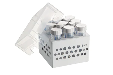 艾本德儲存盒 3 × 3, 可放置 9  個 50  mL 試管和 4  個 15  mL 試管，2  件，高 127  mm，5  英寸，聚丙烯材料，可耐受最低 -86  °C，高溫高壓滅菌，帶蓋子